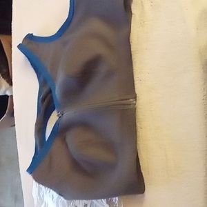 FULL beauty sport grey/blue front zip up sports bra 38dd new never woren